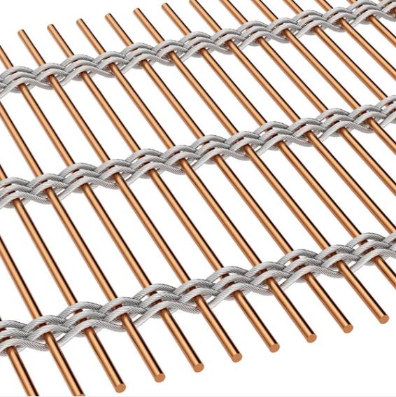 Flexible stainless steel rod crimped wire mesh detail