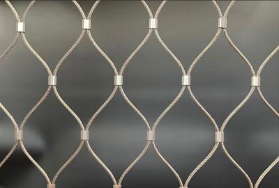 China 304/316 Balcony Railing Stainless Steel Rope Wire Mesh Diamond Hole for sale