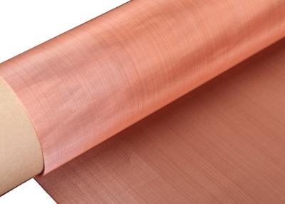 China Red 99.99% Pure Copper Wire Mesh Roll EMF RF Shielding for sale