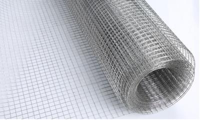 China Silver Color Fence 2*2cm Galvanized Welded Wire Mesh Rolls Carbon Steel for sale