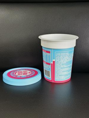 China 400ml plastic IML print cup with aluminum foil lid and plastic lid for sale