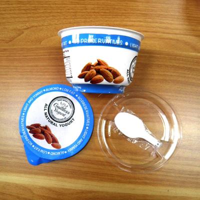China recipiente descartável do iogurte dos copos do iogurte de 200ml 7oz com as tampas da folha de alumínio à venda
