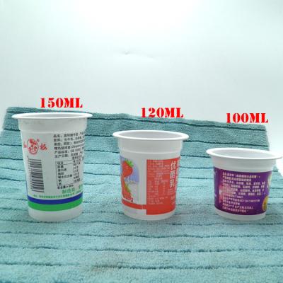 China white Custom printed PP disposable smoothie milk /yogurt /Tea cup plastic cup with coloful lid for sale