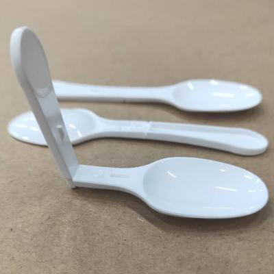China Foldable Honey Transparent Plastic Small Honey Spoon For Frozen Yogurt for sale