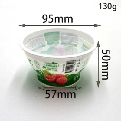 China Copo plástico personalizado 4oz plástico da bebida de leite do iogurte dos copos do produto comestível com a tampa da folha de alumínio à venda