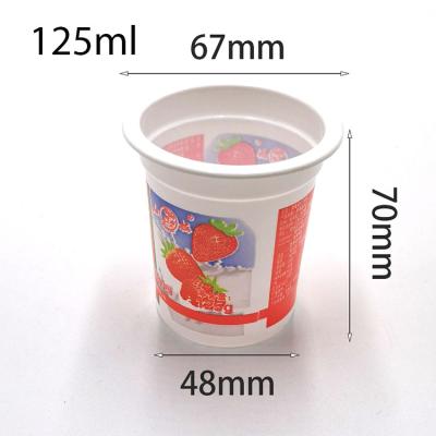 China custom eco friendly 125ml PP material plastic milk yogurt packaging cup for sale