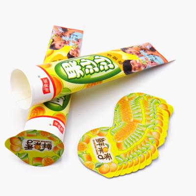 China 95mm Precut Printed Foil Heat Seal Lids 80 To 120 Micron Jelly Cup PE Film for sale