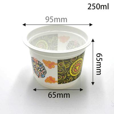 China 280ml pp cup seal with foil lid can package beverage and yogurt have white and transparent for sale