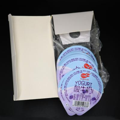 China ODM MOPP Splitting Yogurt Foil Lids Die Cut PET Cup Eye Catching Printing for sale