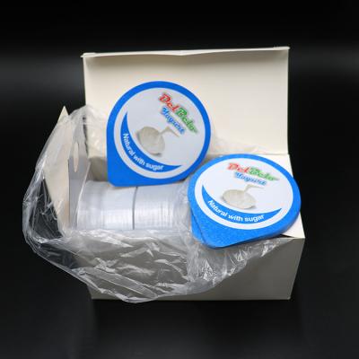 China 75.5mm Die Cut Foil Lidding VMPET Yogurt Lids Recyclable Anti Acid for sale