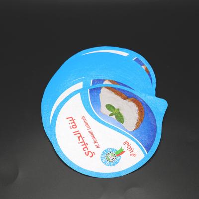 China El PVC pre cortado de la tapa de la hoja de la taza 144m m del yogur laquea 90 micrones para el envase del helado en venta