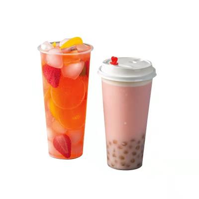 中国 OEM 1L Milk Tea Plastic Cups Single Wall 95mm PP Disposable Cups 1000ml 販売のため