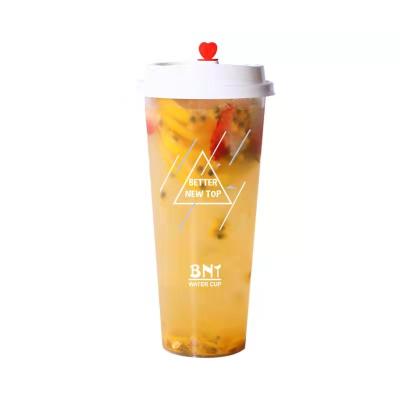 China Custom Logo Disposable Milk Tea Plastic Cups 18oz 22oz 24oz Transparent for sale