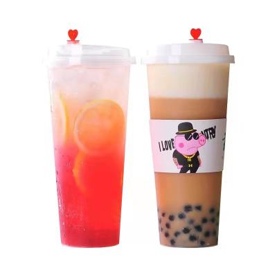 China Coffee Dairy Disposable 18oz 24 Oz Hard Plastic Cups 95mm Dia ODM OEM for sale