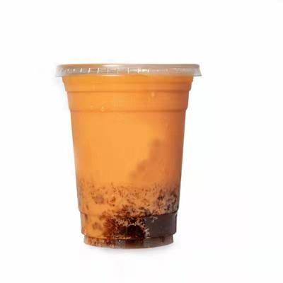 China 90mm Dia Clear Milk Tea Plastic Cups With Lids 20oz 16oz 15oz Nontoxic for sale