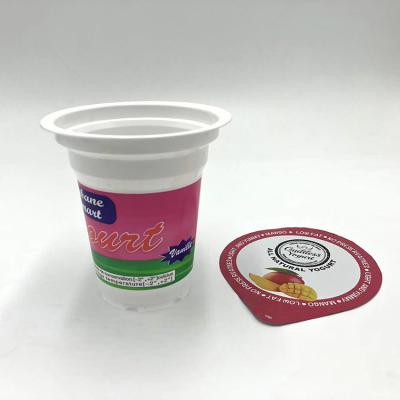 Chine emballage en plastique imprimé en plastique fait sur commande de baquet de tasse de crème glacée de label de rétrécissement d'impression de yaourt de la catégorie comestible 150g 150ml de 250ml 8oz 9oz à vendre