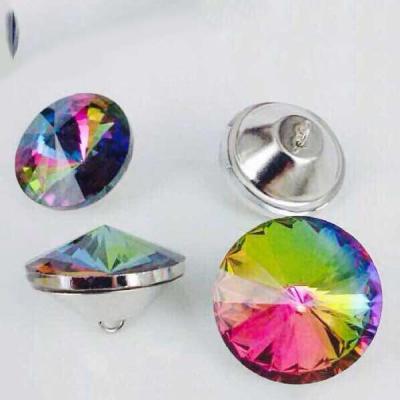 China wholesale 18MM 20MM 22MM 25MM  30MM 35MM 40MM 45MM diamond sofa button decoration crystal AB shank buttons for sale
