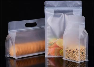 China Plastic Transparent Flat Bottom Stand Up Zipper Pouch With Hanger for sale