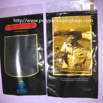 China Six Cigar Plastic Bags / Cigar Ziplock Bags OPP PE Laminated Material for sale