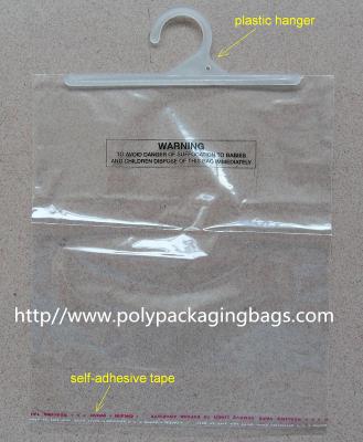 China Professional Flexible Packaging Poly Bags With Hangers  / Custom Shopping Bags for sale