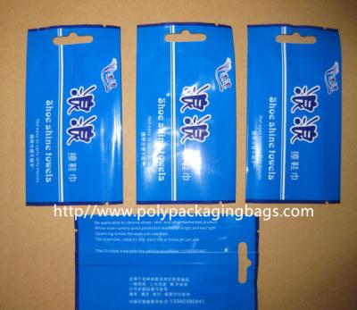 China Middle Sealed Plastic Bag Disposable Wet Wipes Packaging , Blue / Green for sale