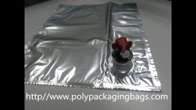 China Plastic Flexible Packaging Reusable Bag In Box With Spout , Silver BIB Bags For Wine Juice for sale