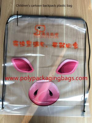 China Large White Transparent Plastic Bag Gift Cartoon Backpack For Promotion for sale
