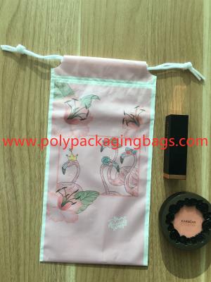 China Fashion CPE Rope Drawstring Plastic Bags For Ladies Lipstick / Watch / Scarf Packaging for sale