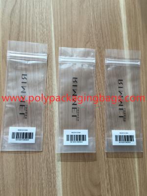 China Sacos plásticos pequenos compostos transparentes brancos do fechamento do fecho de correr que estão impressos com QR Code à venda