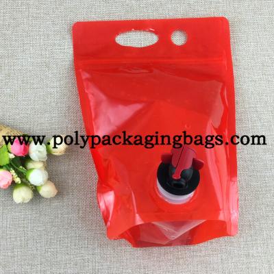 China Waterproof Butterfly Valve 3L 5L Beverage Refill Pouches With Spigot for sale