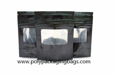 China Stand Up Zipper Plastic Pouch Standup Bag with transparent window For Food Packaging for sale