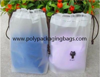 China White Frosted CPE Drawstring Pouch Bag For Girls Personal Belongings Gift Packaging Bag for sale