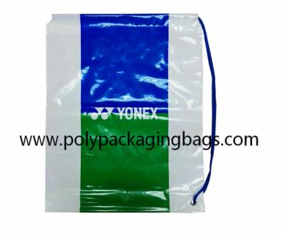 China Thickness 0.07mm White PE Drawstring One Shoulder Backpack Drawstring Plastic Bags for sale