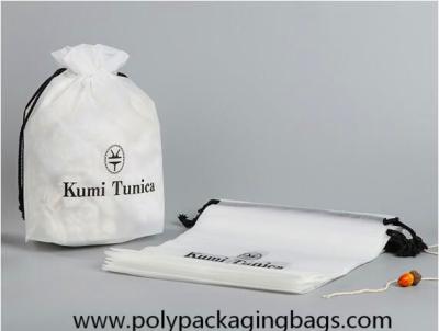 China Gravure Printing Frosted CPE Drawstring Storage Bags For Clothing Garment Packaging Bag for sale