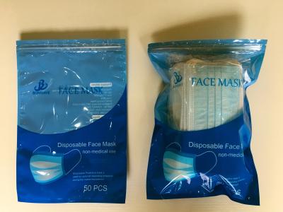 China Moisture Proof CMYK OPP PET PE Laminated Mask Packaging Bag Reselable Ziplock Bag For Mask for sale