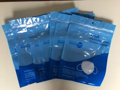 China Gravure Printing 100 Microns N95 Mask Packaging Bag Top Zip Lock Bag for sale