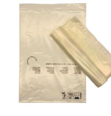 China Self Adhesive PLA Biodegradable Cornstarch Bags For Garment Packaging for sale