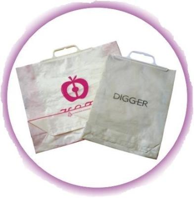China Eco - friendly Shopping Plastic Handle Bag With Hard Loop , Snap Button for sale