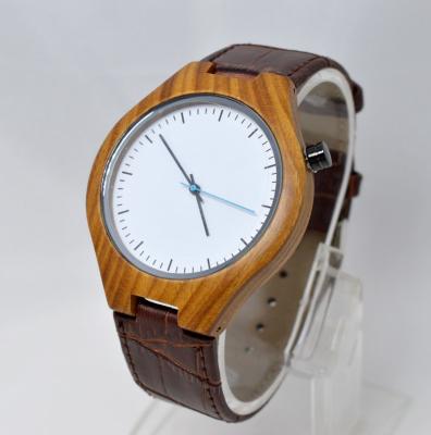 China verawood watches  with Japan movement Brown genuine leather strap,have in stock,OEM/ODM are welcome,MOQ:100pcs for sale