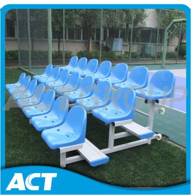 中国 金属の特別観覧席の体育館のためのアルミニウム スポーツのベンチ3の列の観覧席のプラスチック座席 販売のため