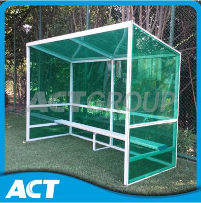 China Straight Frame Soccer Bench Shelter , Outdoor Sports Filed Football Subs Bench for sale