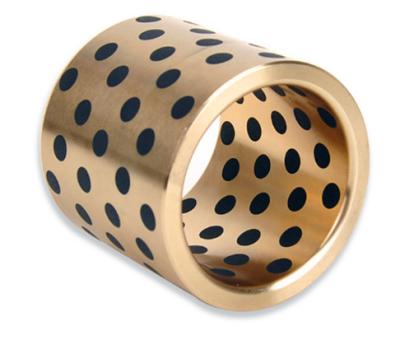 China Graphite Plugged Brass Bushings , Inch Sizes Continuous Casting Machined Precision Parts for sale