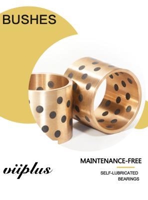 China Maintenance Free Graphite Plugged Bronze Bearings Valves Bushing Steel / Copper Composite for sale
