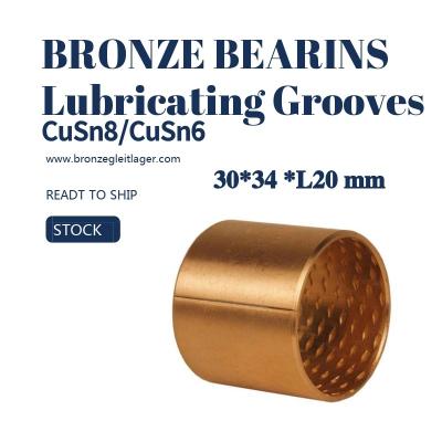 China Tin Bronze Sleeve Bushing BRM 30 - 34 L20 With Lubricating Grooves FB090 for sale