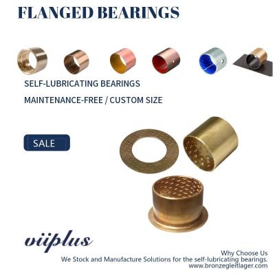 China CuSn8 Bronze Sleeve Flanged Bearings Diamond Indentations Or Stamped With Oil Grooves for sale