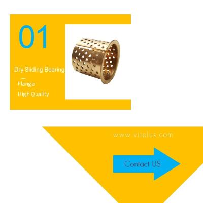 China Bronze Flange Dry Sliding Bearing Bushing 35-39-30mm Perforated In Gold for sale