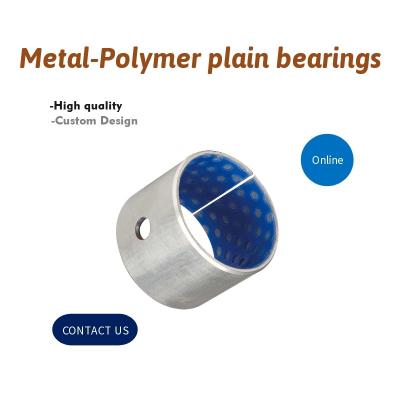 China Metal-Polymer Plain Bearings Oil/Grease Lubricated Bushing With Blue POM Coated Self Lubricating Bearing for sale