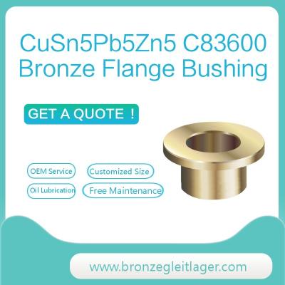 China CuSn5Pb5Zn5 C83600 Bronze Flange Bushing Graphite for sale