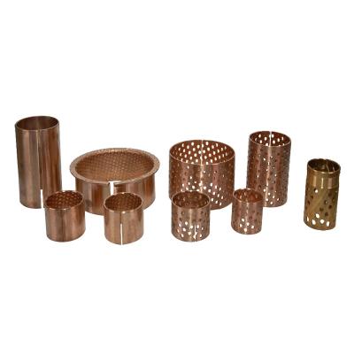 China Cylindrical Bushes Bronze Plain Sleeve Bearings With Grease Reservoirs Oil Holes for sale