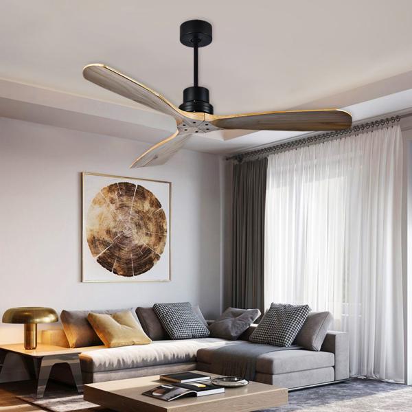 Quality ECO 52 Solid Wood Ceiling Fan Natural Wood Ceiling Fan With Light for sale